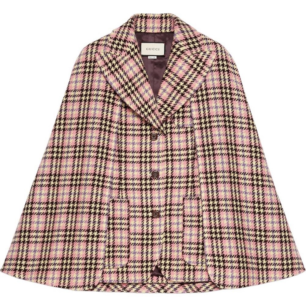 GUCCI Convertible Houndstooth Cape